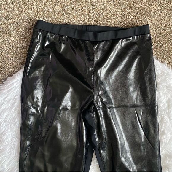 Leith Faux Leather Front Leggings Pants Pull On Elastic Waist Womens Size Small - Picture 3 of 7